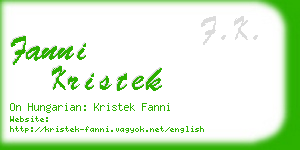 fanni kristek business card